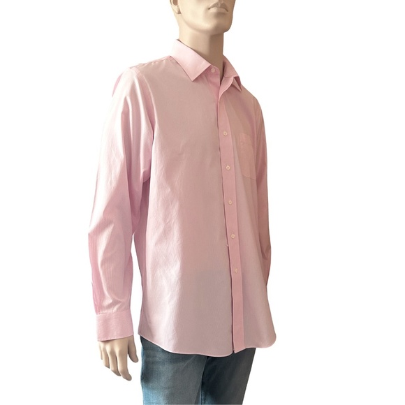 Brooks Brothers Dress Shirt Long Sleeve 100% Cotton Pale Pink White Stripe - Picture 5 of 16